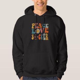 Vrede Liefde Voetbal Grote Sport Voetbal Fan Lach Hoodie