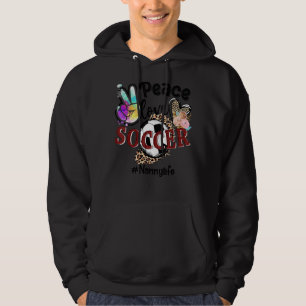 Vrede Liefde Voetbal Nanny Leven Moeder Oma Leopar Hoodie