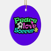 Vrede, liefde, Voetbal; Retro Keramisch Ornament (Rechts)