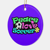 Vrede, liefde, Voetbal; Retro Keramisch Ornament (Links)