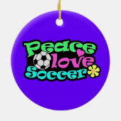 Vrede, liefde, Voetbal; Retro Keramisch Ornament (Achterkant)