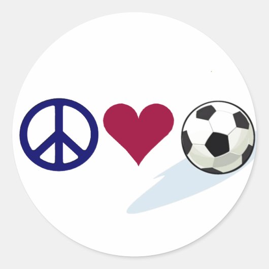 Vrede - Liefde - Voetbal Ronde Sticker (Voorkant)