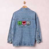 Vrede Liefde Voetbal Schattige Aangepast Team Denim Jacket (Hangar)