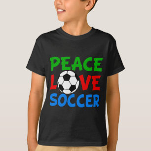 Vrede Liefde Voetbal Schattige Kinderen T-shirt