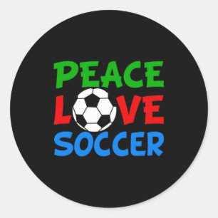 Vrede Liefde Voetbal Schattige Kinderen T-shirt Ronde Sticker