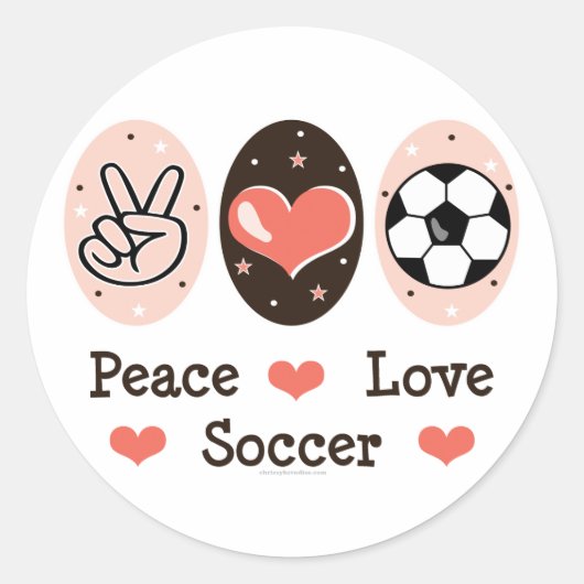 Vrede Liefde Voetbal Sticker (Voorkant)