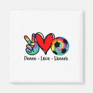 Vrede Liefde Voetbal Tie Dye Design Vrouwen Tiener Magneet