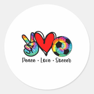 Vrede Liefde Voetbal Tie Dye Design Vrouwen Tiener Ronde Sticker