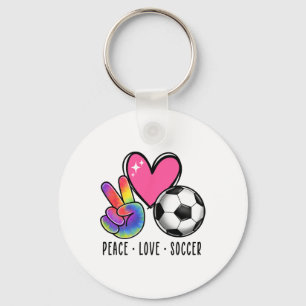 Vrede Liefde Voetbal Voor Vrouwen Tiener Meisjes P Sleutelhanger