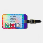 Vrede, liefde, volleybal bagagelabel (Voorkant horizontaal)