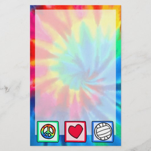 Vrede, liefde, volleybal briefpapier (Voorkant)