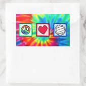 Vrede, liefde, volleybal rechthoekige sticker (Tas)