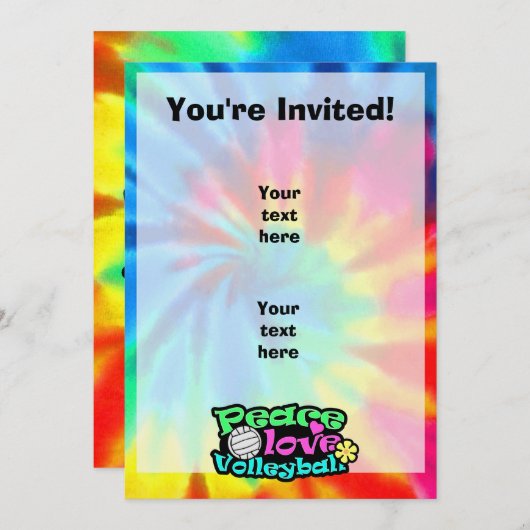 Vrede, liefde, volleybal; Retro Kaart (Voorkant / Achterkant)