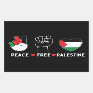 vrede liefde voor palestina-vrijheid voor palestij rechthoekige sticker