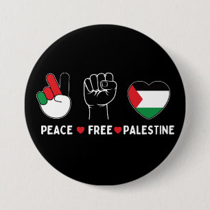 vrede liefde voor palestina-vrijheid voor palestij ronde button 7,6 cm
