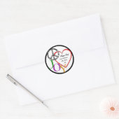 Vrede, Liefde & Vreugde Adreslabel Ronde Sticker (Envelop)