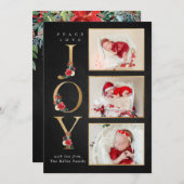 Vrede Liefde Vreugde Festieve Winter Bloemisterij Feestdagenkaart (Voorkant / Achterkant)