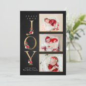 Vrede Liefde Vreugde Festieve Winter Bloemisterij Feestdagenkaart (Staand voorkant)