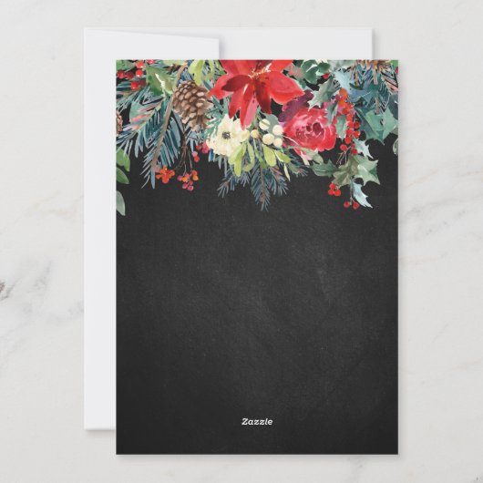 Vrede Liefde Vreugde Festieve Winter Bloemisterij Feestdagenkaart (Achterkant)