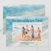 VREDE LIEFDE VREUGDE FLORIDA KERSTMIS FOTOCARD FEESTDAGENKAART (Voorkant / Achterkant)