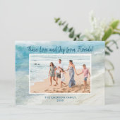 VREDE LIEFDE VREUGDE FLORIDA KERSTMIS FOTOCARD FEESTDAGENKAART (Staand voorkant)