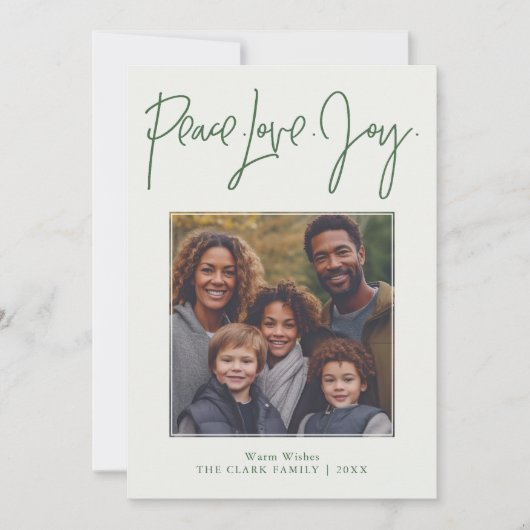 "Vrede Liefde Vreugde" Foto Feestdagenkaart (Voorkant)