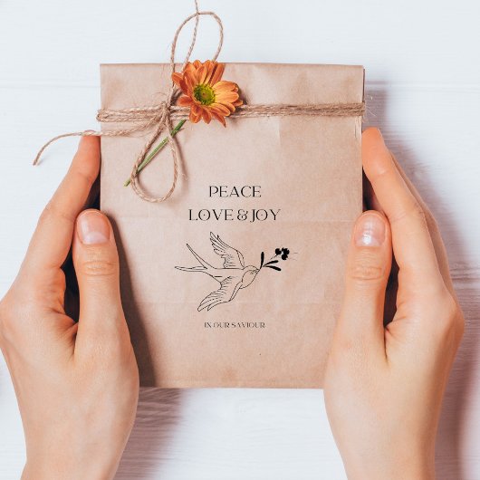 Vrede Liefde Vreugde Geloof Kerstmis Sneeuw Vogel Rubberstempel