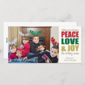 Vrede Liefde & Vreugde Kerst Fotokaarten Feestdagenkaart (Voorkant / Achterkant)