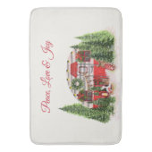 Vrede, Liefde & Vreugde Kerst Trailer Camper Badmat (Voorkant Verticaal)