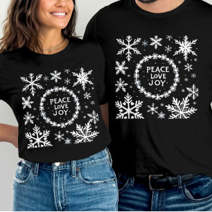 Vrede Liefde Vreugde Kerstmis Feestelijk T-shirt