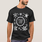 Vrede Liefde Vreugde Kerstmis Feestelijk T-shirt (Voorkant)