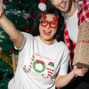 Vrede, Liefde & Vreugde Kerstmis T-shirt