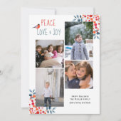 Vrede, liefde, vreugde Kerstmis vier foto collage Kaart (Voorkant)