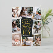 Vrede, Liefde & Vreugde | Multi Foto Collage Folie Feestdagenkaart (Staand Voorkant)