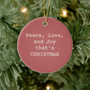Vrede, Liefde & Vreugde – Persoonlijke Kerstcitate Keramisch Ornament