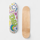 Vrede, liefde, vreugde. Retro 1960s hippy vibe. Skateboard (Voorkant)