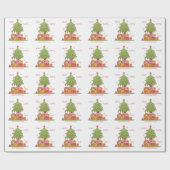 Vrede Liefde & Vreugde Retro Kerstboom Aangepaste Cadeaupapier (Vlak)