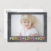 VREDE LIEFDE VREUGDE SCHOOLBORD FEestdagen FOTO (Voorkant / Achterkant)