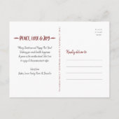 Vrede Liefde Vreugde Script Custom Foto Confetti S Feestdagenkaart (Achterkant)