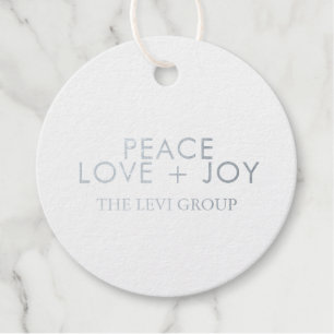Vrede Liefde Vreugde Typografie Kerstmis Cirkel Zi Bedankjes Labels