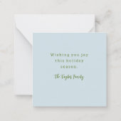 Vrede Liefde Vreugde Vakantie Pijnboomgroen Notitiekaartje (Achterkant)