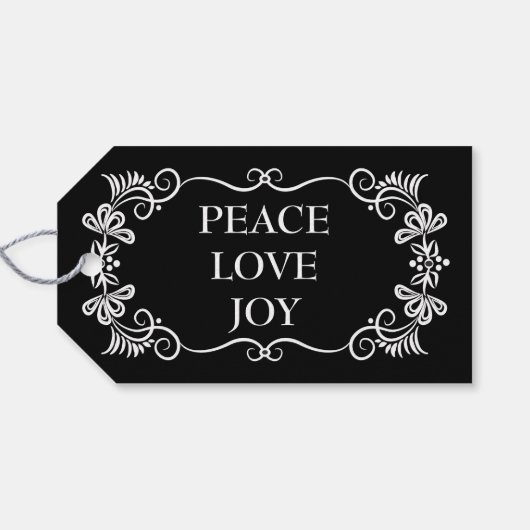 Vrede Liefde Vreugde Vrolijke Kerstwensen Cadeaulabel (Achterkant Horizontaal)