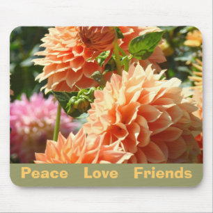 Vrede Liefde Vrienden muismatten cadeaus Dahlia Bl