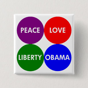 Vrede, liefde, vrijheid, Obama Button