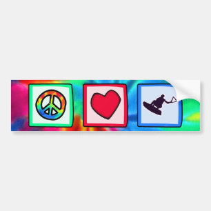 Vrede, liefde, wakeboarding bumpersticker