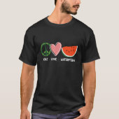 Vrede Liefde Watermeloen Gelukkige Watermeloen Dag T-shirt (Voorkant)