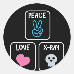 Vrede Liefde X-Ray Radiologie Tech Ronde Sticker