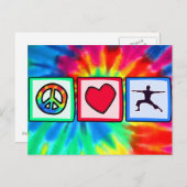 Vrede, liefde, Yoga Briefkaart (Voorkant / Achterkant)