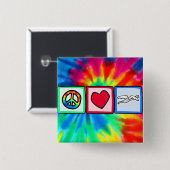 Vrede, liefde, zeemleeuwen vierkante button 5,1 cm (Voorkant /achterkant)