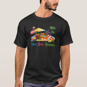 Vrede Liefde Zomer Strand Schildpad Tropische Vaka T-shirt